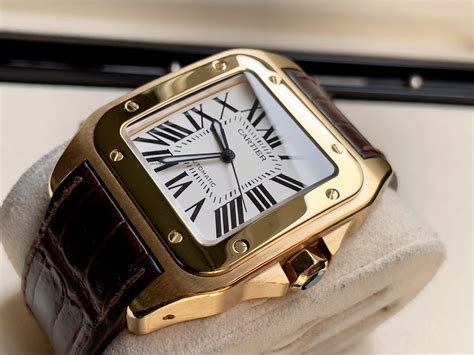 santos 100 rose gold cartier|cartier watches santos 100 price.